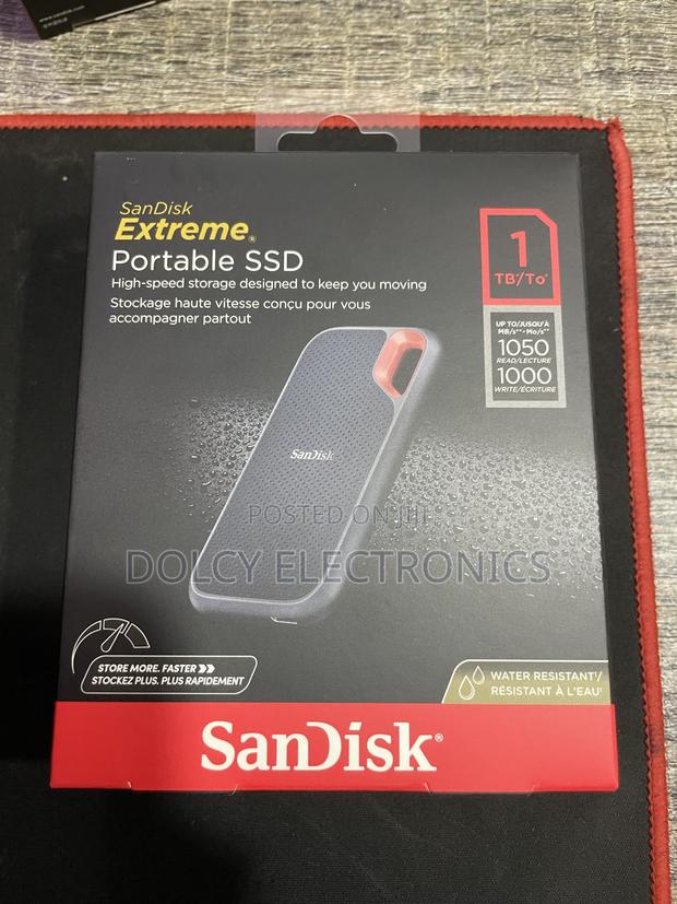 SANDISK 1TB Extreme Portable SSD 1050mb/S, USB-C, USB 3.2 Gen 2
