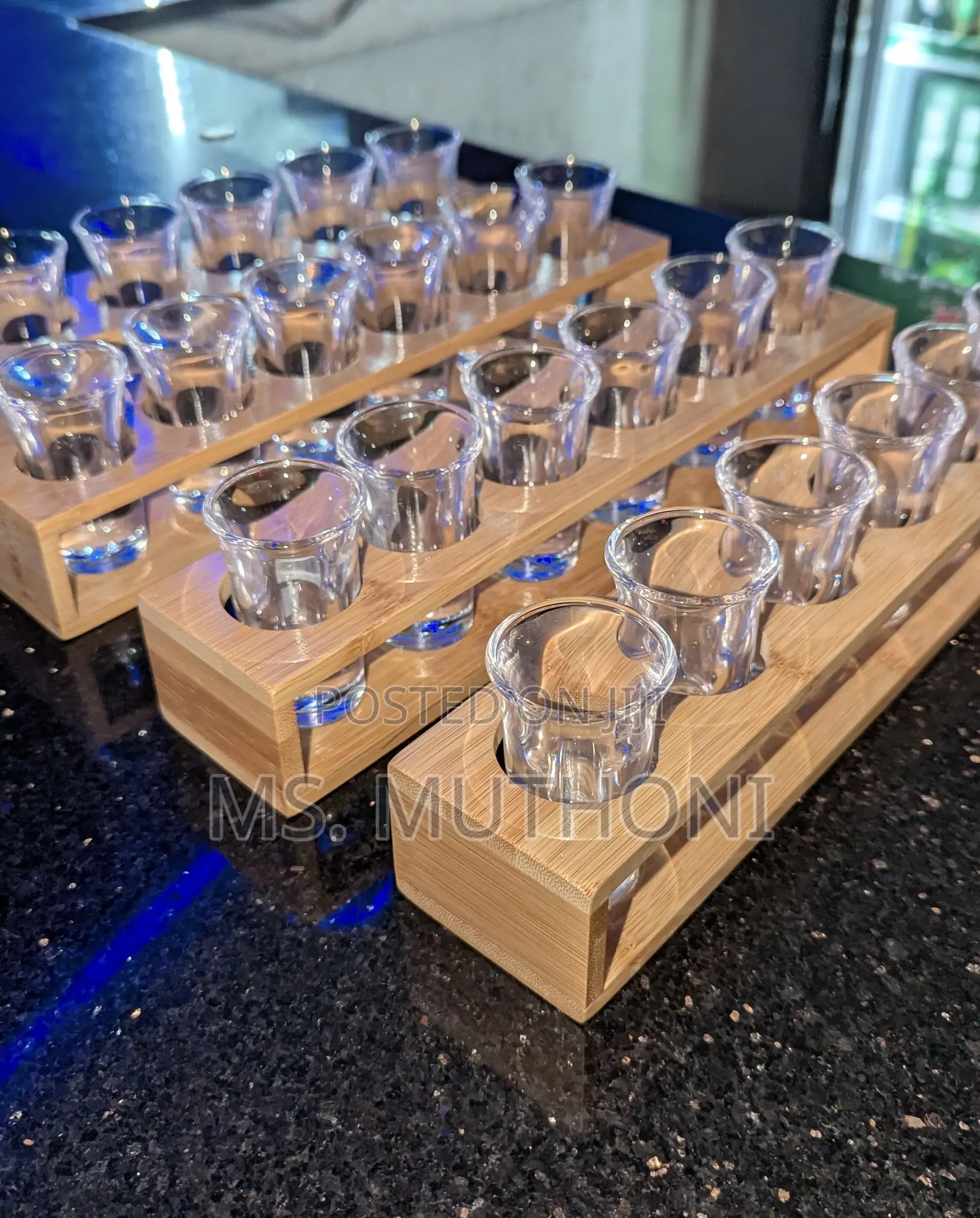 Quality Durable Bamboo Flight Tray (6 Slots )