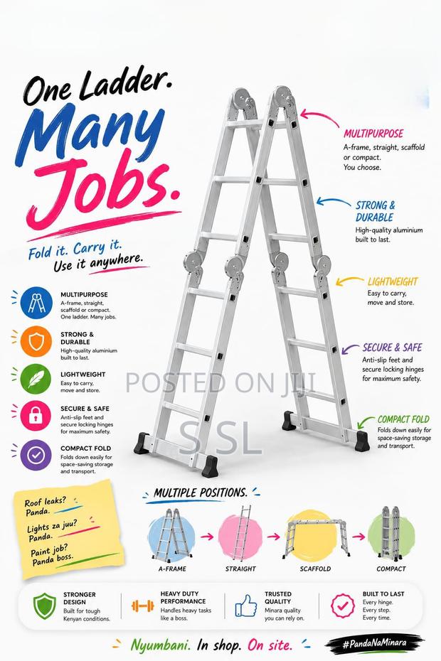Buy 4x3 Multi Position Ladder in Kenya – Adjustable Folding Ladder - main view