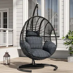 Home Chairs; Rattan Made Hammock Swing Seats With Leather Cushion