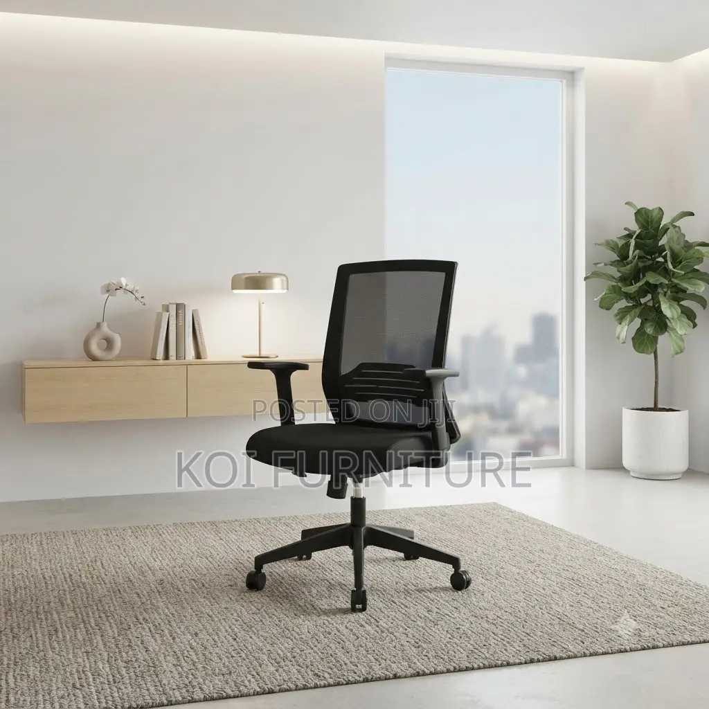 Office Chairs; Mid Back Swivel Office Chairs With Adjustable Armrests