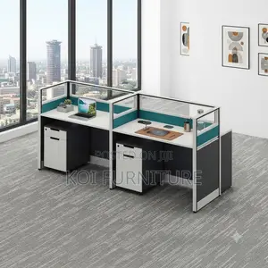 Office Workstation; Two Users Straight Modern Office Workstation