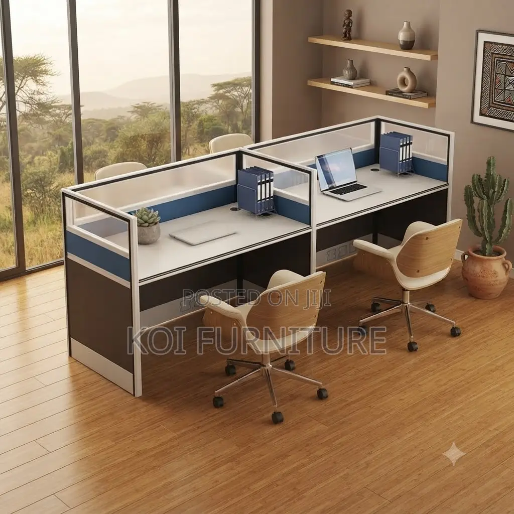 Office Workstation; Two Users Straight Modern Office Workstation