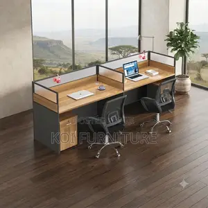 Office Workstation; Two Users Straight Modern Office Workstation