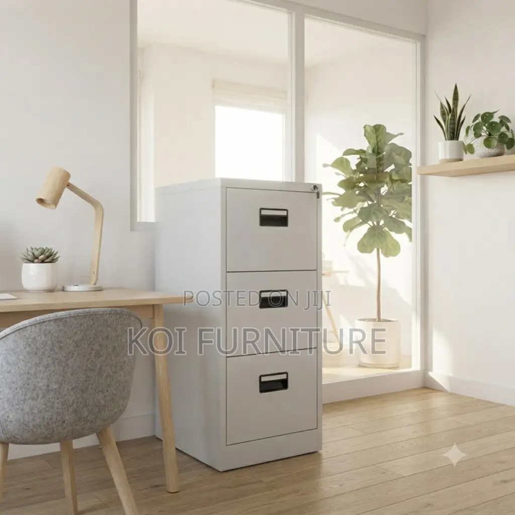 Office Cabinet; Three Drawers Steel Filing Storage Modern Cabinets