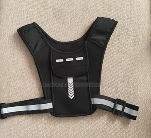 Running Chest Vest - Black With Phone Pocket