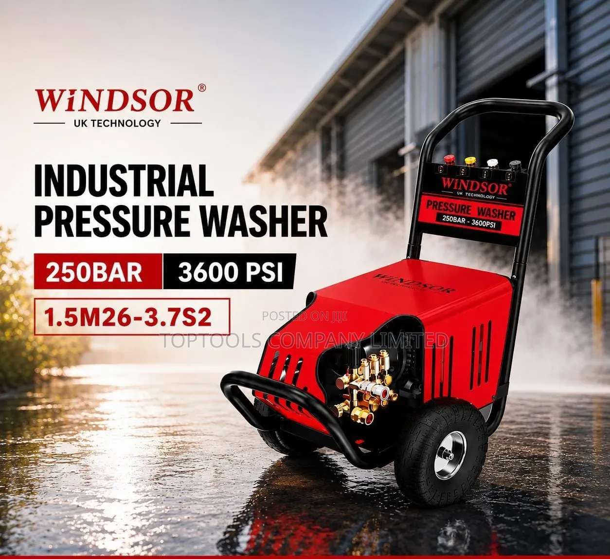 Windsor Industrial High Pressure Car Washer 3hp 3600psi 250bar
