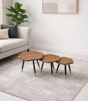 3pc Set Hexagonal Nesting Table Stools