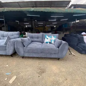 3 Seater Grey Fabric Butterfly Sofa in Utawala
