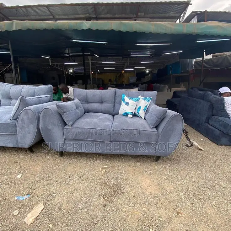 3 Seater Grey Fabric Butterfly Sofa in Utawala