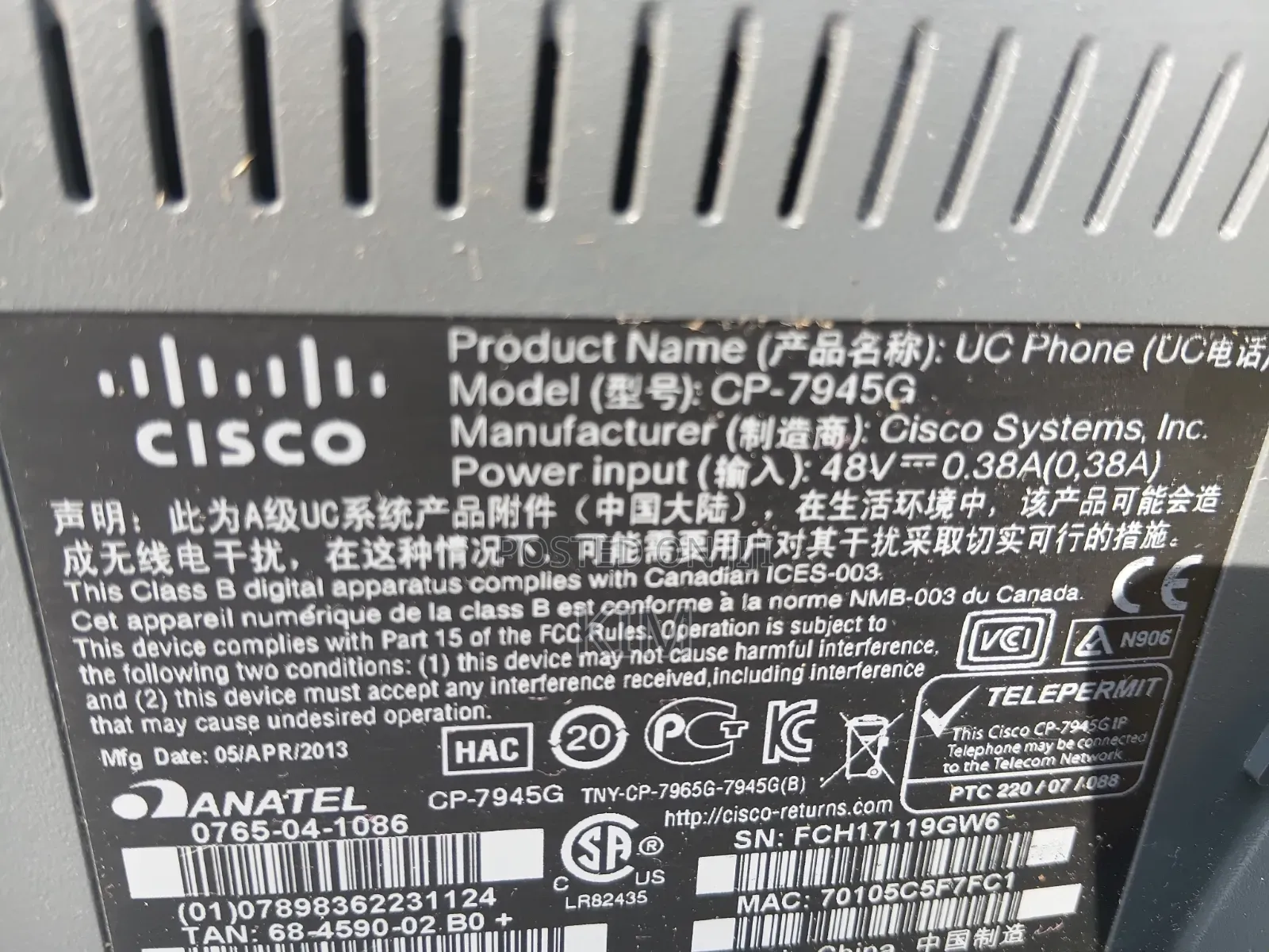 Cisco 7945. Intrnet Phones