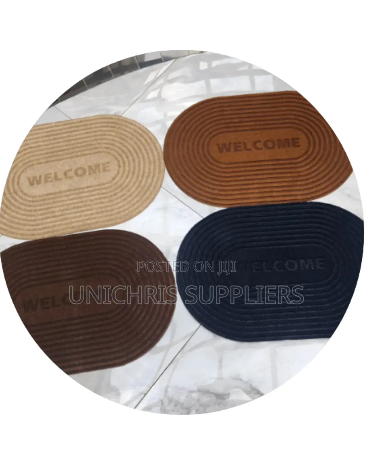 Oval Door Mat Rubber Bottom 40cm* 60cm