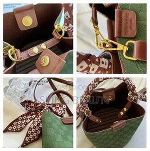 Elegant Olive Green Bucket Handbag