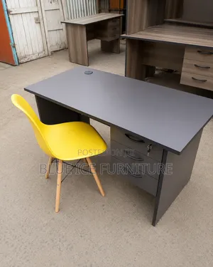Grey Office Desk With White Eames Chair