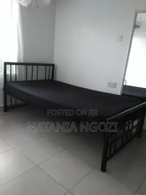 Metal Bed, Strong + Mattress