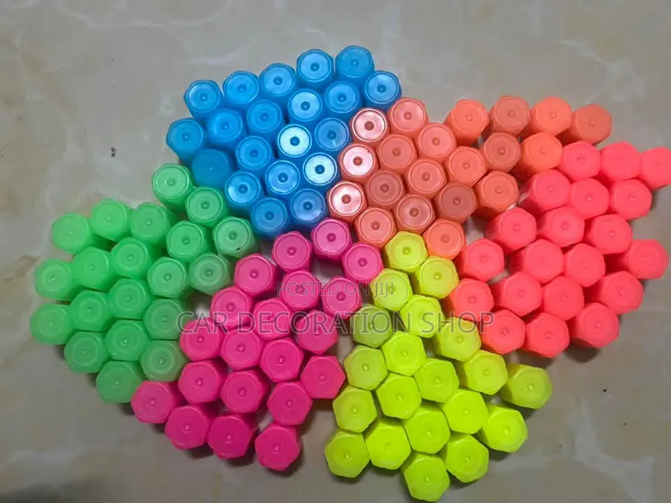Multi Colored Luminous /Florescent Plastic Tire Valve Caps