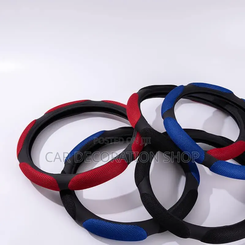 Spongycolored Antislip Dual Tone Designed Texture Steering Wheel Cover
