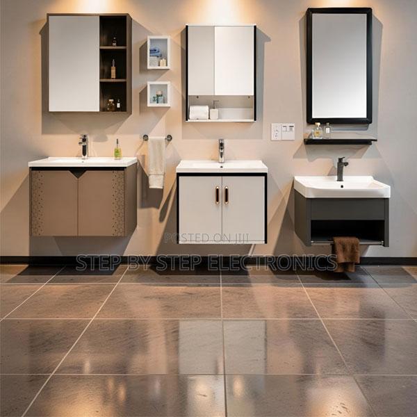 Modern Floating Bathroom Vanity Cabinet With Wall Mirror Storage