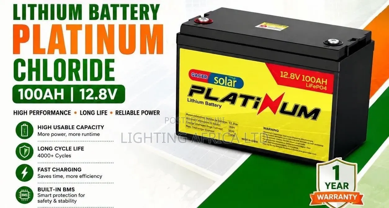 100Ah - 12.8v Lithium Ion Solar Battery 4000 Cycle for TV WiFi