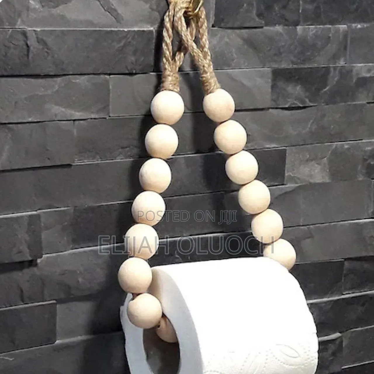 Rustic Hemp Rope Tissue Holder With Self Adhesive