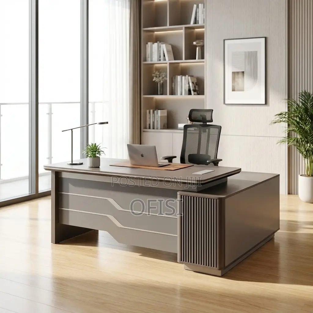 Office Desk; 1.8m Desk With Side Cabinet