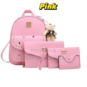3 in 1 Fashion Monkey Bags Backpack Pink