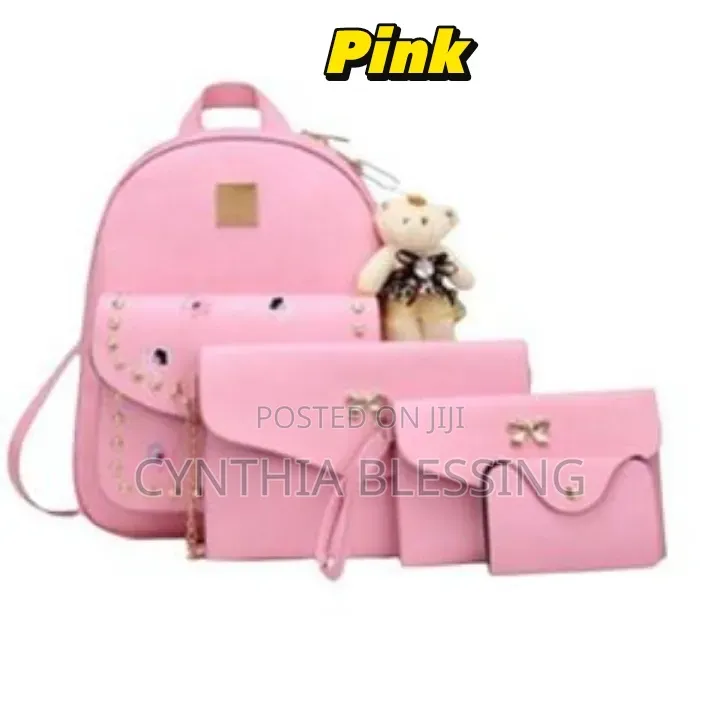 3 in 1 Fashion Monkey Bags Backpack Pink
