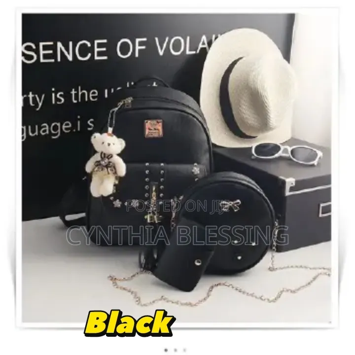 Stylist Monkey Bag Cream Pink Black