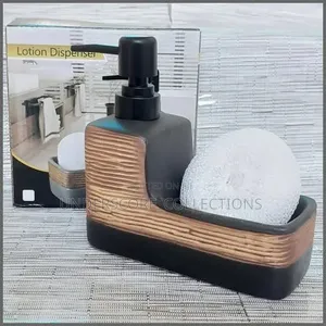 Fancy Single Cube Ceramic Lotion / Soap Dispenser With Wash Pad Sponge