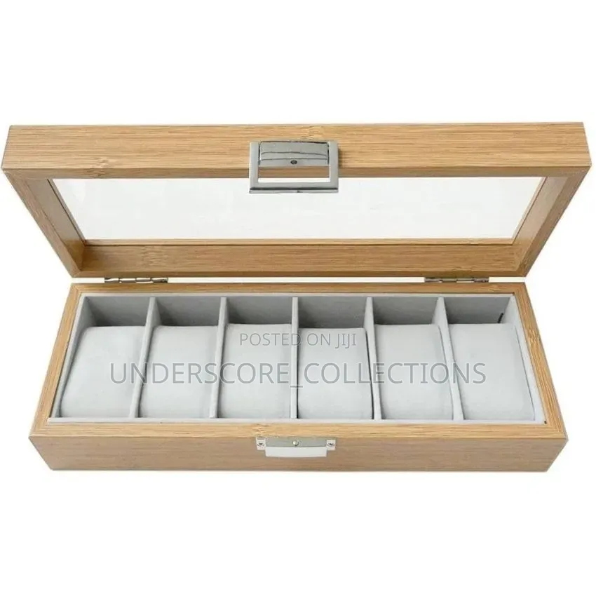 Elegant Bamboo 6 Watch Organizer Box