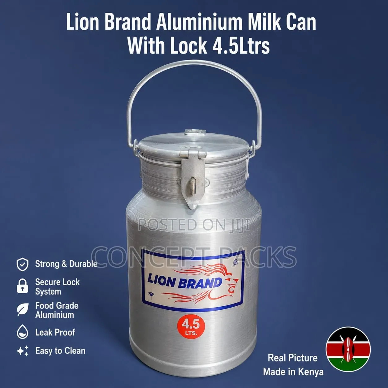 Brand Aluminium Milk Can With Lock (4.5 Litres)