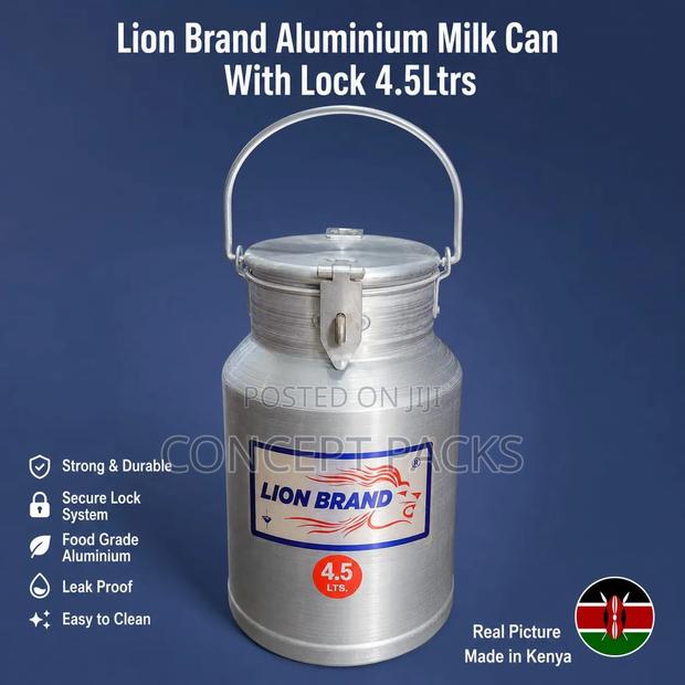 Brand Aluminium Milk Can With Lock (4.5 Litres)
