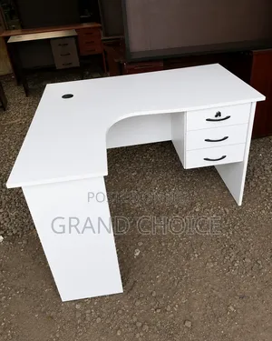 Modern Lshape Office Desk-White
