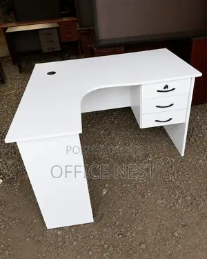 Modern Lshape Office Desk-White