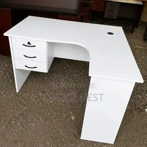 Modern Lshape Office Desk-White