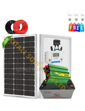 150W Solar Fullkit With 100ah Battery and 300w Inverter Plus Free Bulb