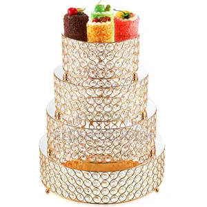 4pcs Iron Top With Crystals Cake Stand *Sizes: 25/30/35/40cm
