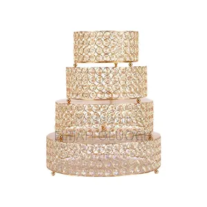 4pcs Iron Top With Crystals Cake Stand *Sizes: 25/30/35/40cm