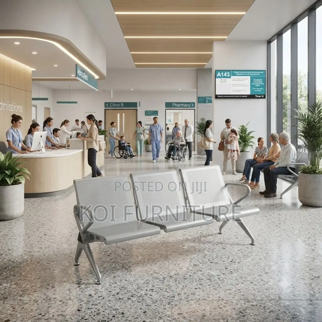 Office Benches; Three Seaters Metallic Framed Office Reception Bench