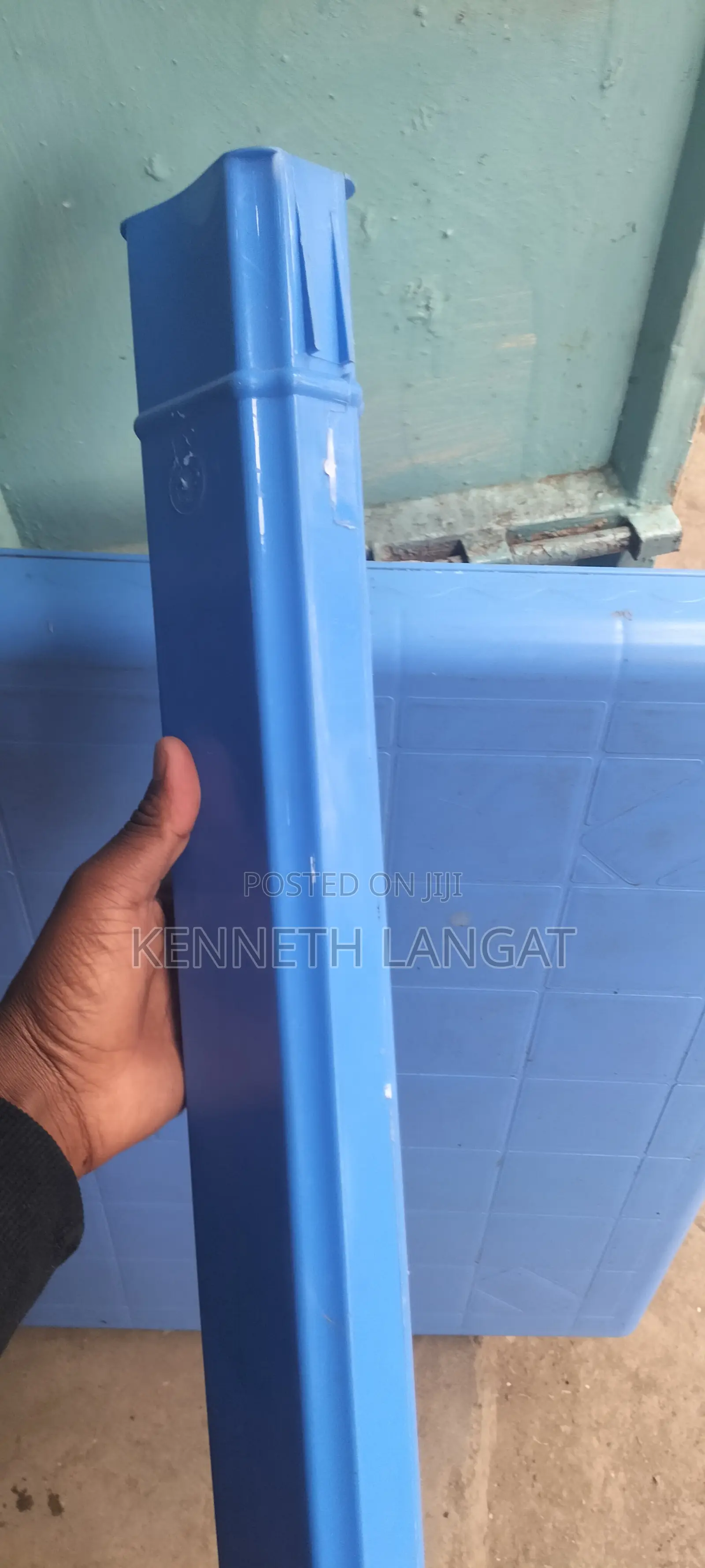 Durable Blue Plastic Square Table (4-Seater) - Good Condition