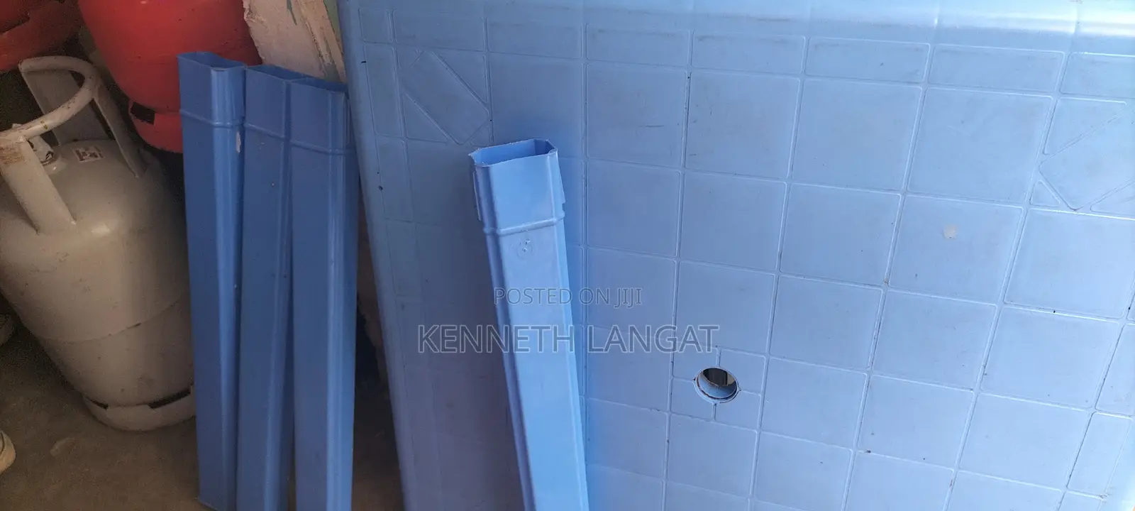 Durable Blue Plastic Square Table (4-Seater) - Good Condition