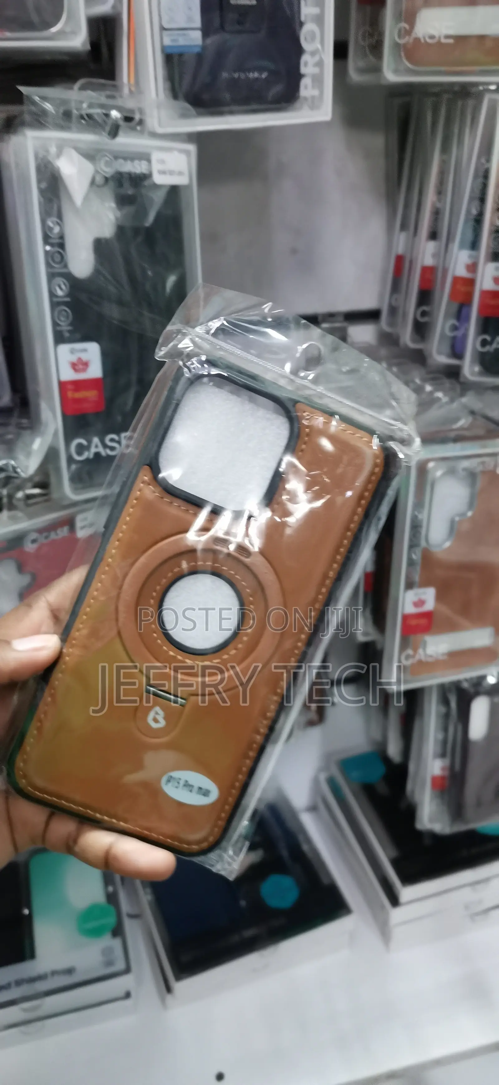 iPhone 15 Pro Max Brown Leather-Look Case