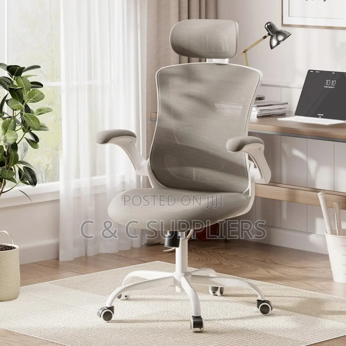 Mesh Task Chair With Flip-Up Arms