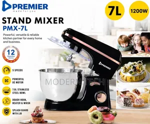 Premier 7L Electric Stand Mixer 1200W With Stainless Steel Bowl