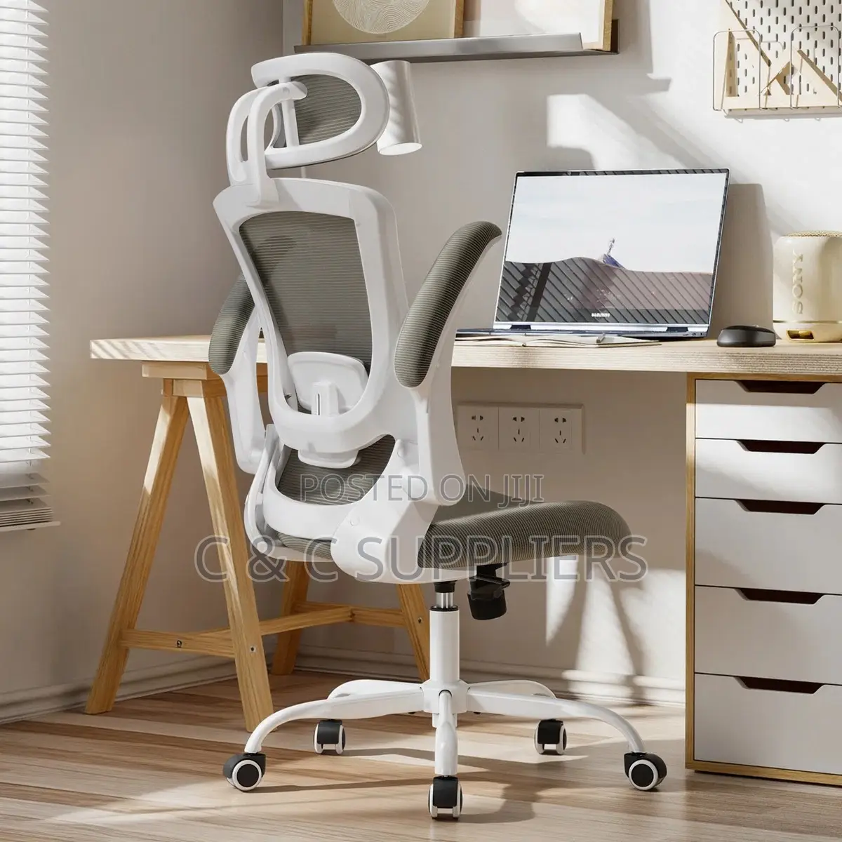 Mesh Task Chair With Flip-Up Arms