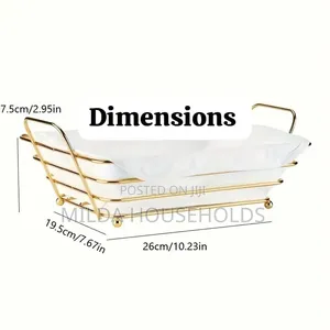 Gold Frame Black Cloth Bread Basket Storage Set