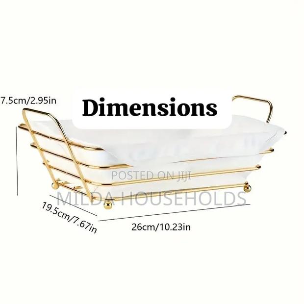 Gold Frame Black Cloth Bread Basket Storage Set