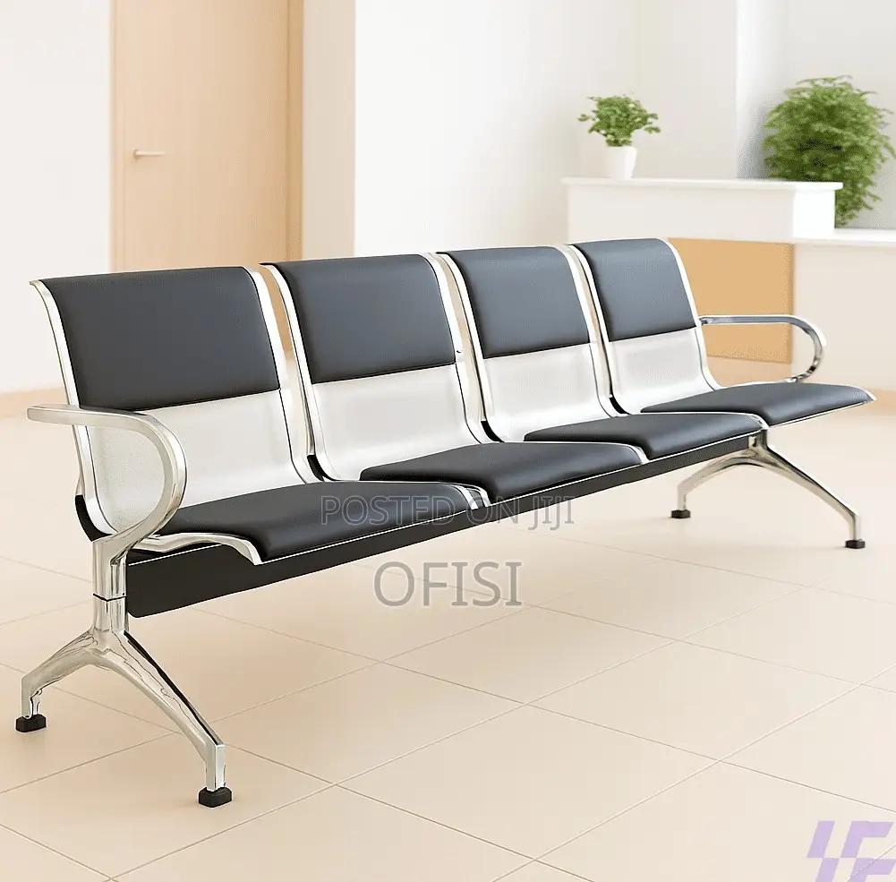 Waiting Bench; 4 Seater Padded Office Waiting Bench