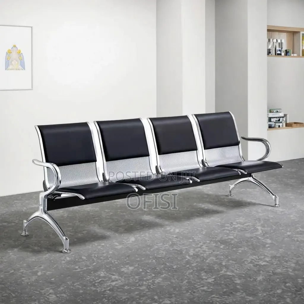 Waiting Bench; 4 Seater Padded Office Waiting Bench