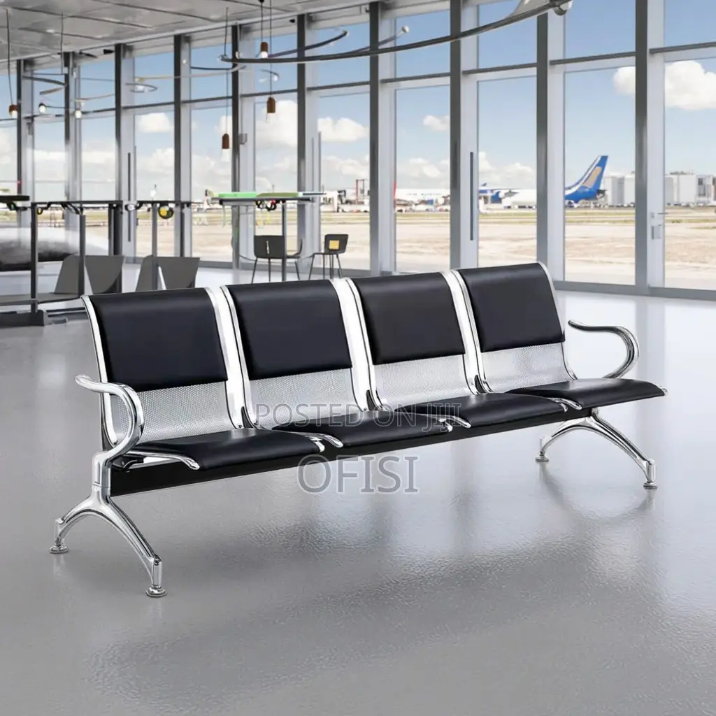 Waiting Bench; 4 Seater Padded Office Waiting Bench